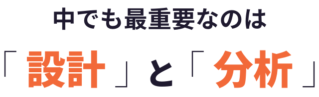 中でも最重要なのは「設計」と「分析」